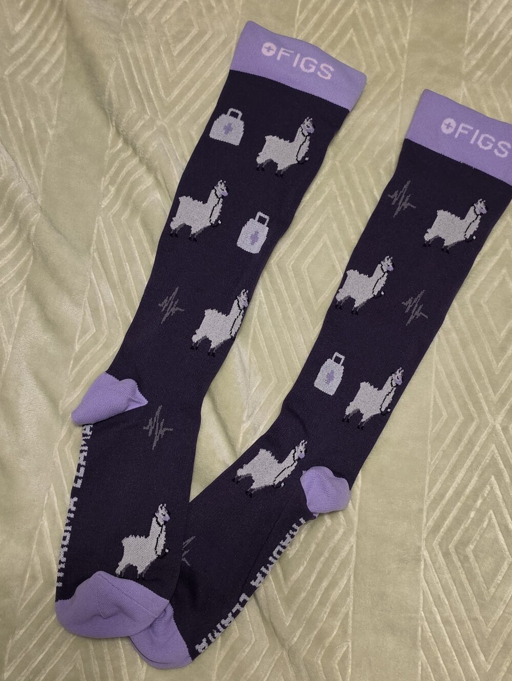 New Figs Compression Socks Purple Llama